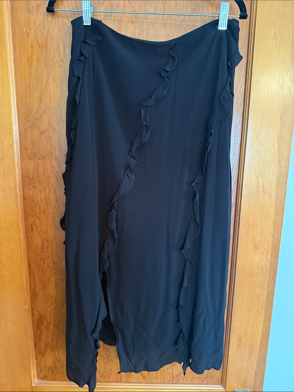 & Other Stories Black Skirt with Ruffle Trim